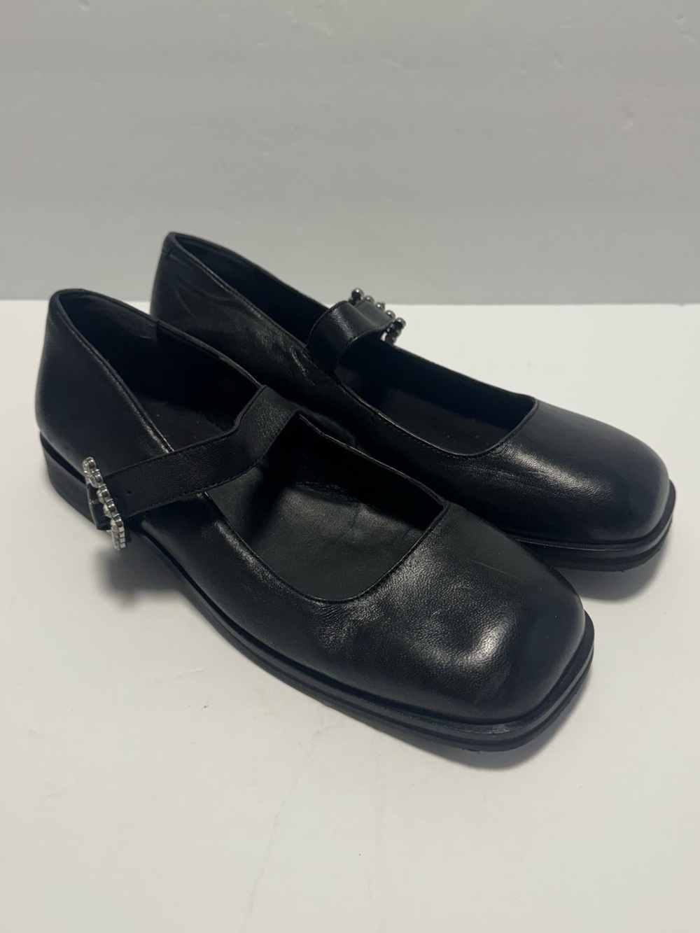Free People Rumor Diamanté Mary Jane Loafers Leather Size 9